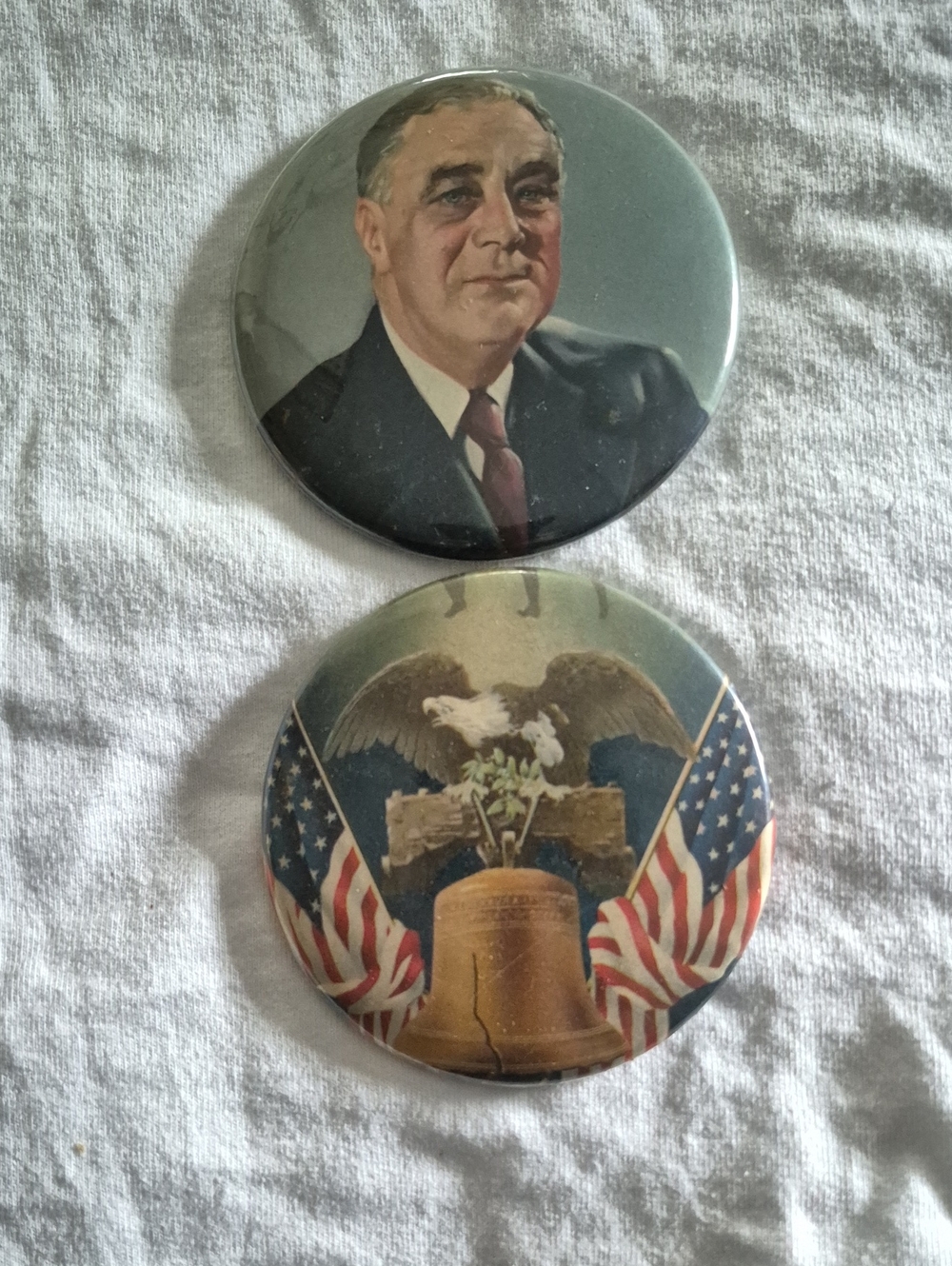 Patriotic Liberty Bell and Eagle Decorative Button Set - Blue/Red